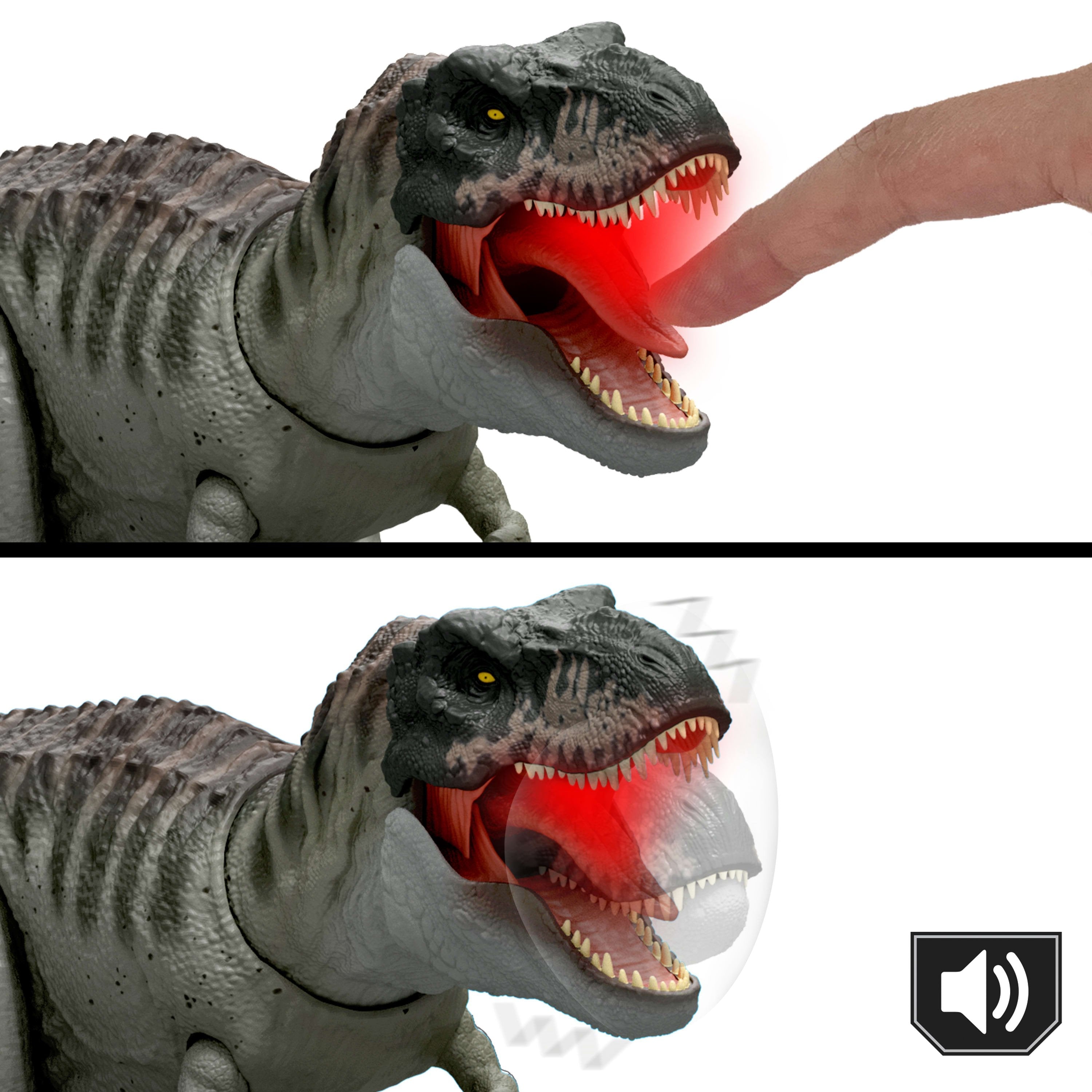 Mattel Jurassic World Rebirth Power Devour Tyrannosaurus Rex (Mit Lichtern Und Geräuschen) Jch02