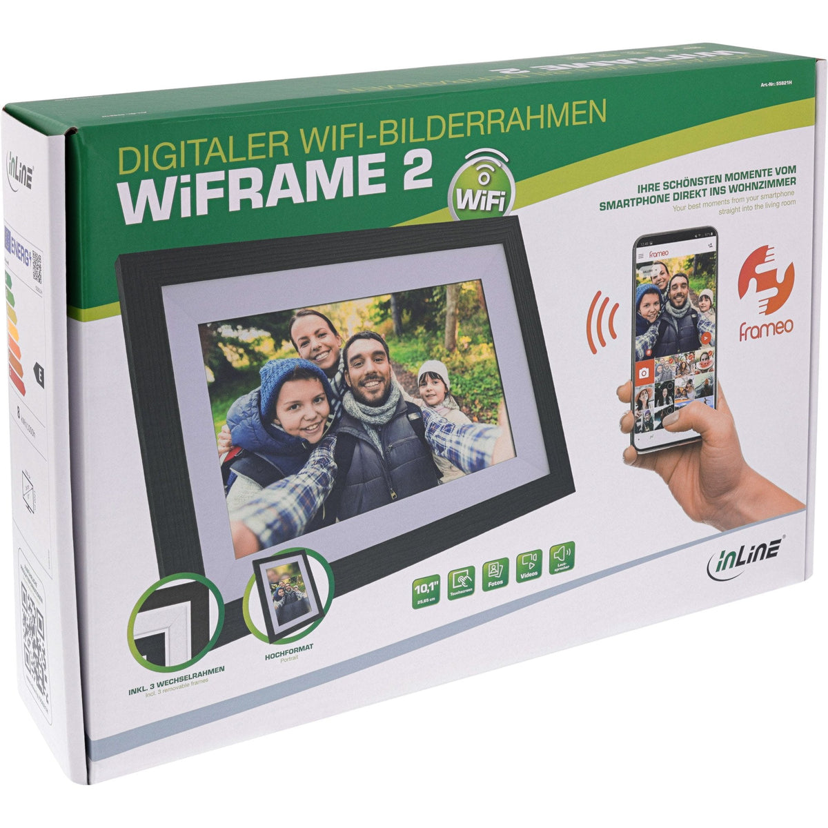 Inline®, Wifi Photo Frame Wiframe 2, 10.1, 1920x1200 16:10 Lcd Ips Touch Screen
