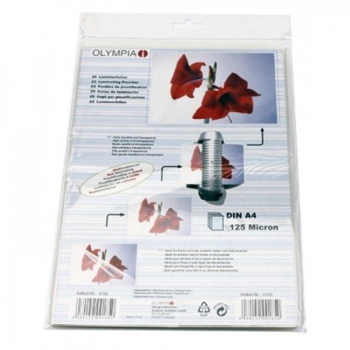 Olympia 9185 Fundas Para Plastificar, 125 Mic, Din A4, 25 Unidades
