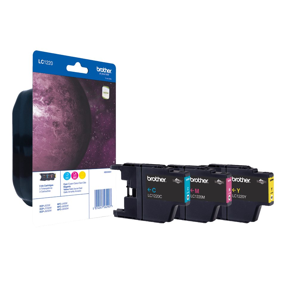 Brother Lc-1220rbwbp Cartucho De Tinta 3 Pieza(S) Original Cian, Magenta, Amarillo