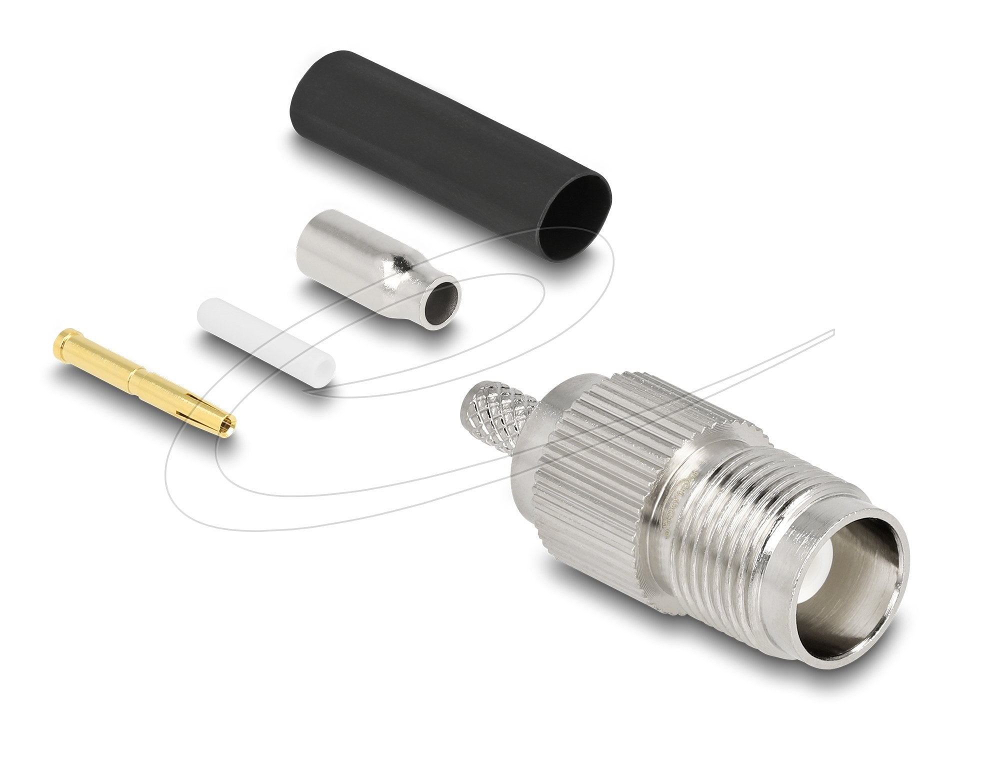 Delock Tnc Hembra Am Crimpen Rg-174 / Rg-316 Con Passendem Schrumpfschlauch