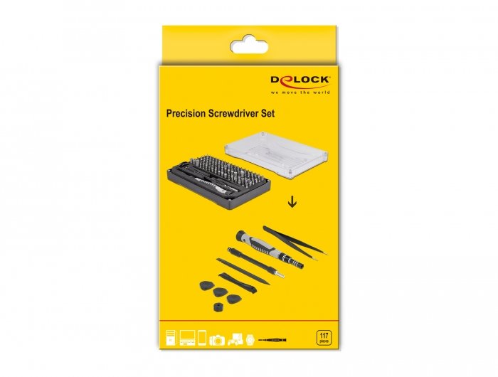 Delock 64168 Juego De Destornilladores De Precisión, 117 Piezas