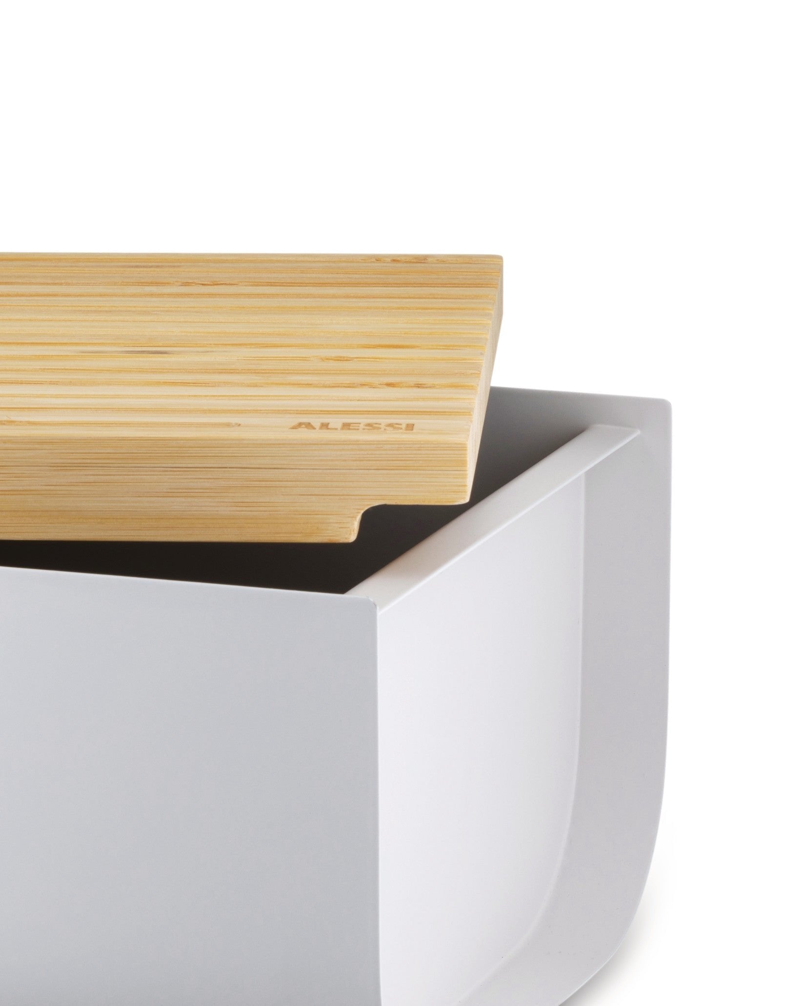 Alessi Bg03 Wg Mattina Brotkasten, Stahl Bambusholz, Warm Gris