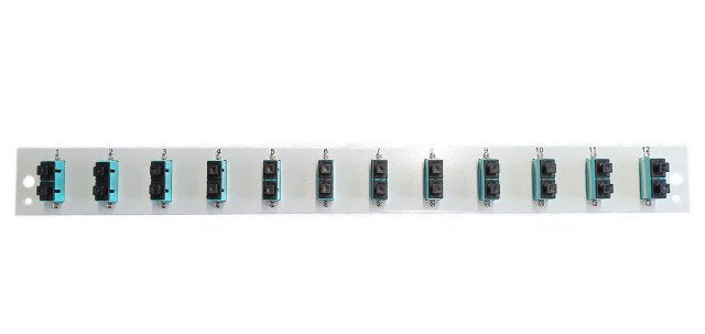 Efb Bestckte Frontblende Mit 12 X Sc Duplex Kupplung Om3 Vertikal, Grau