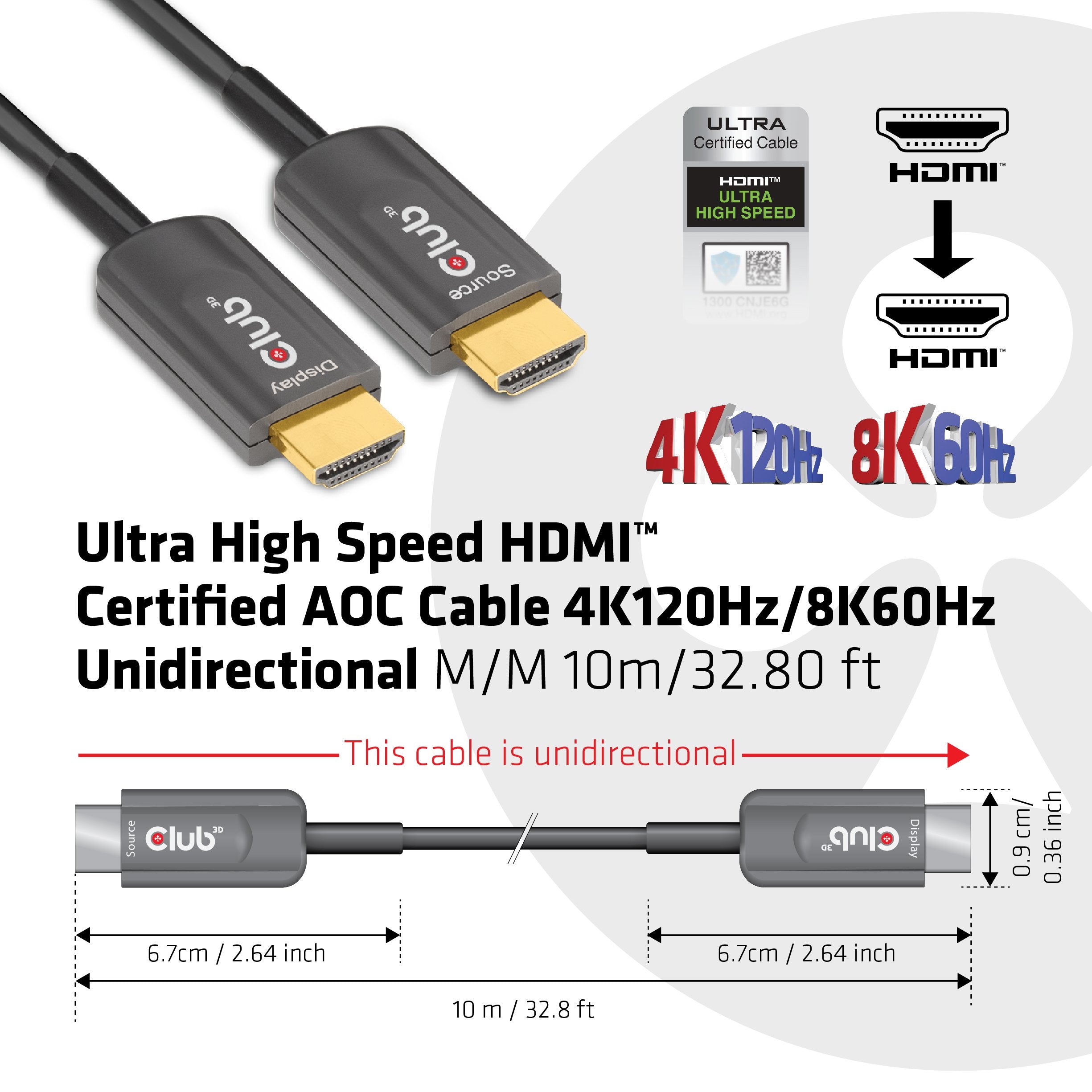 EAN 8719214471729 - CLUB3D CAC-1376 cable HDMI 10 m HDMI tipo A (Estándar) Negro imagen 2
