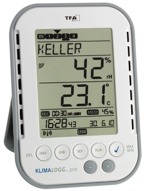 Tfa Termohigrómetro Profesional Con Registrador De Datos Klimalogg Pro, Termómetro 303.039