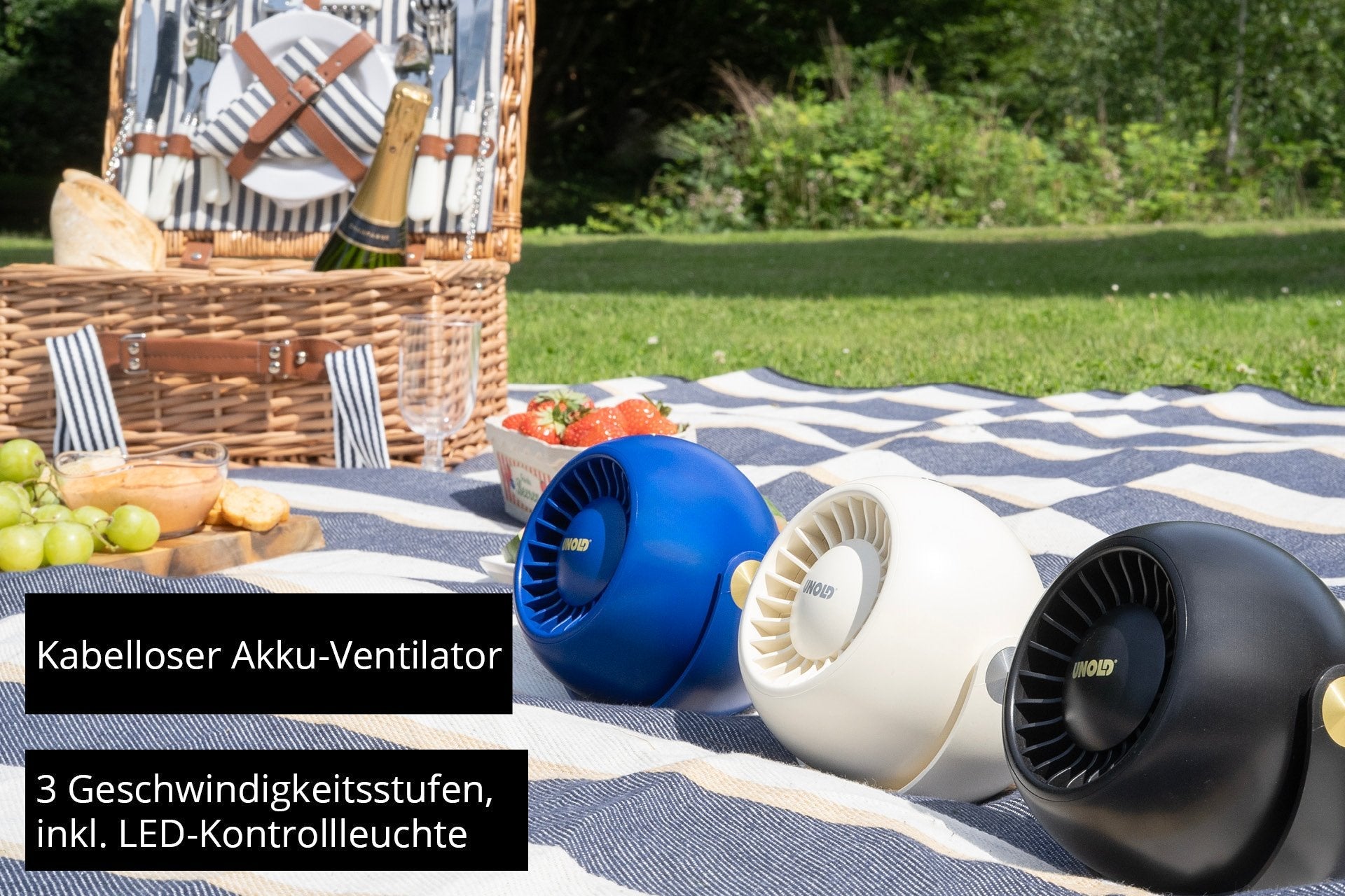 86675 Breezy Bowl Akku-Ventilator Sw 6w 3 Geschwindigkeitsstufen Ø9cm