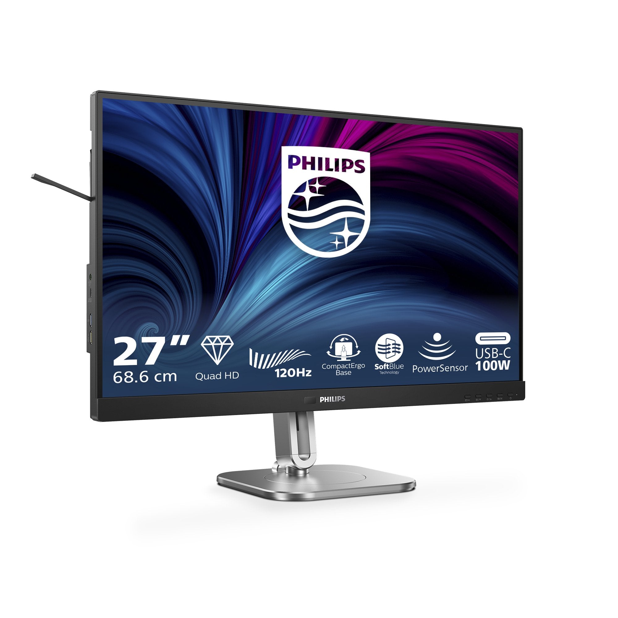 Monitor Philips 27b2u4601/00  27" 2560 X 1440 Pixeles Quad Hd Lcd Gris