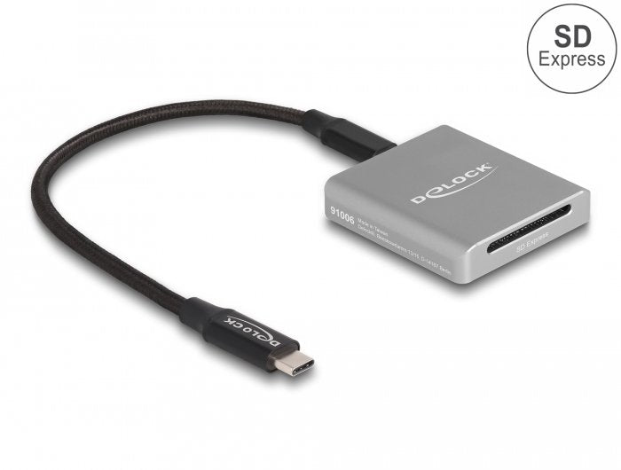 Delock 91006 Lector De Tarjeta Gris, Lector De Tarjetas Aluminio, Sd, Gris, 10000 Mbit/S, Aluminio, 41 Mm, 45 Mm