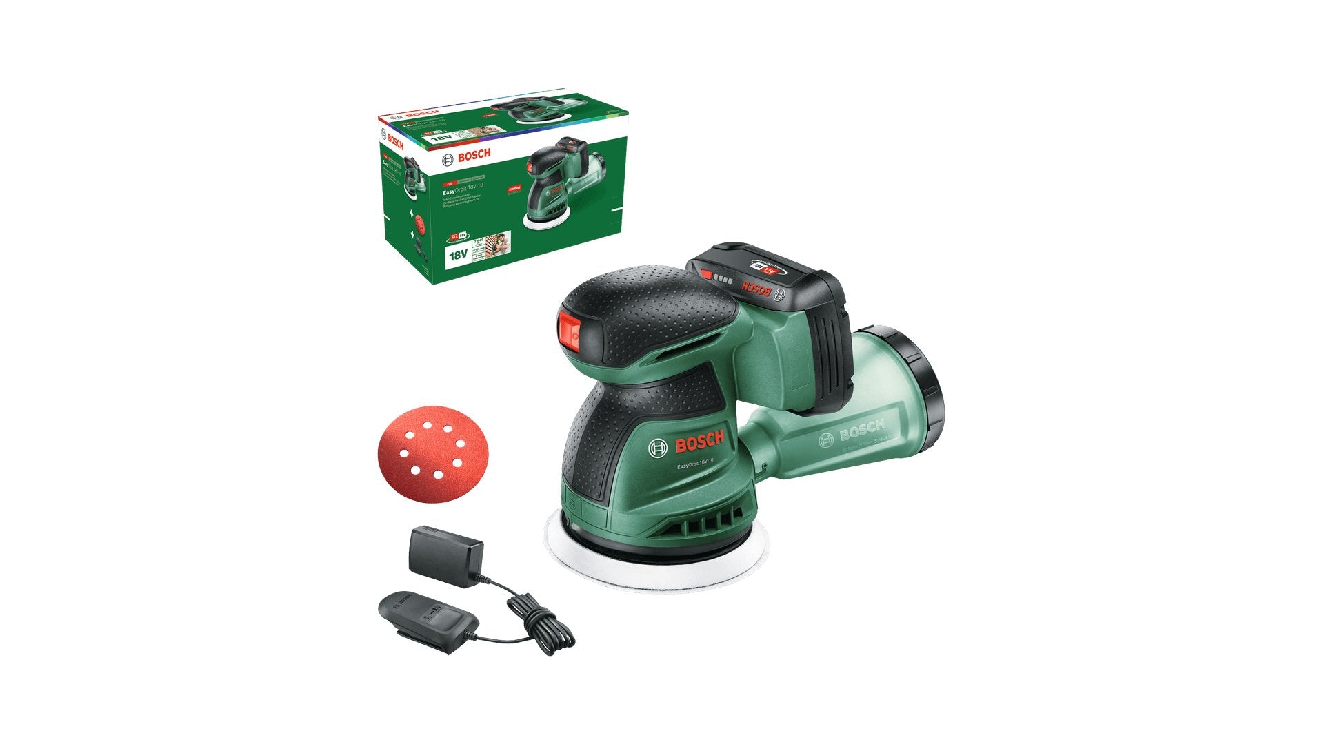 EAN 4053423322132 - Bosch EasyOrbit 18V-10 Lijadora orbital 23000 OPM Negro, Verde imagen 6