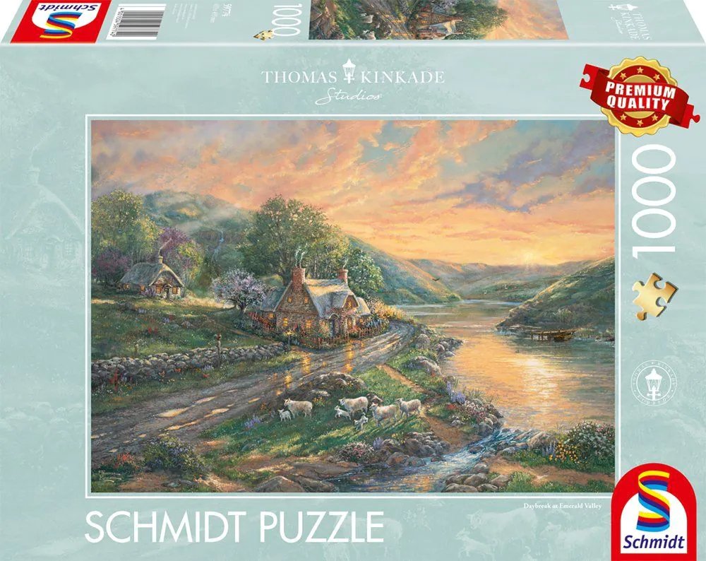 Puzzle De 1000 Piezas De Thomas Kinkade Studios: Amanecer En El Valle Esmeralda 59774