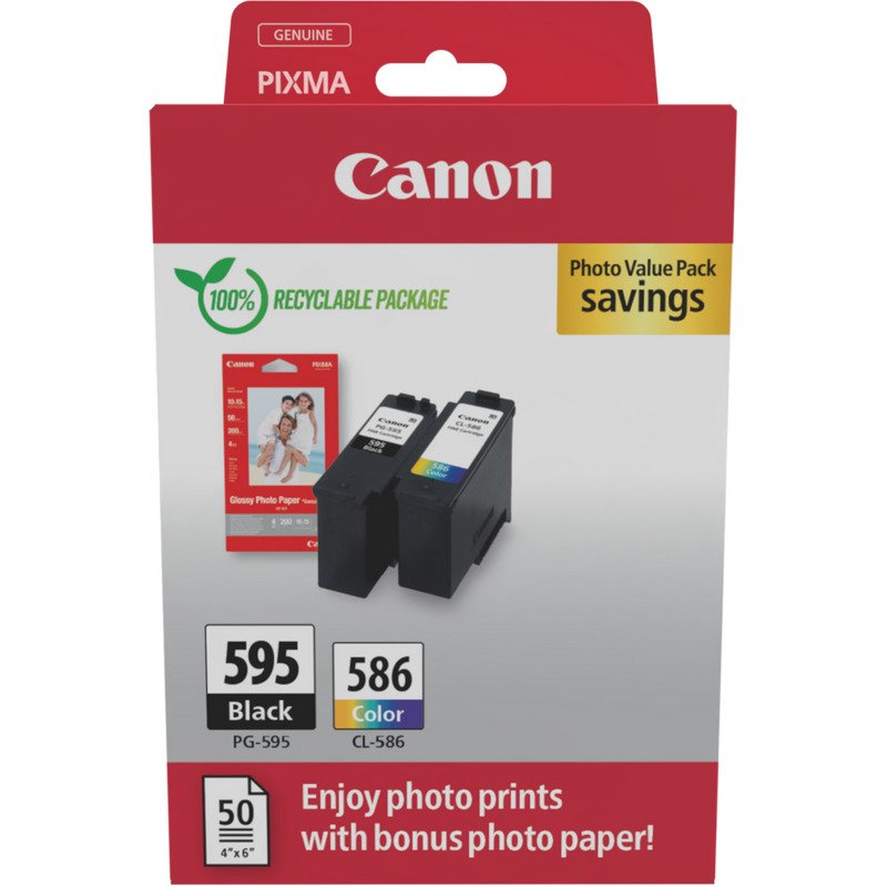 EAN 8714574693873 - Canon PG595/CL586 PVP cartucho de tinta 2 pieza(s) Original Negro, Cian, Magenta, Amarillo imagen 1