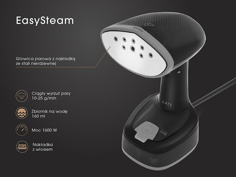 EAN 5907512875612 - Lafe EasySteam 1600 W Vaporizador manual de prendas 0,14 L Negro imagen 9