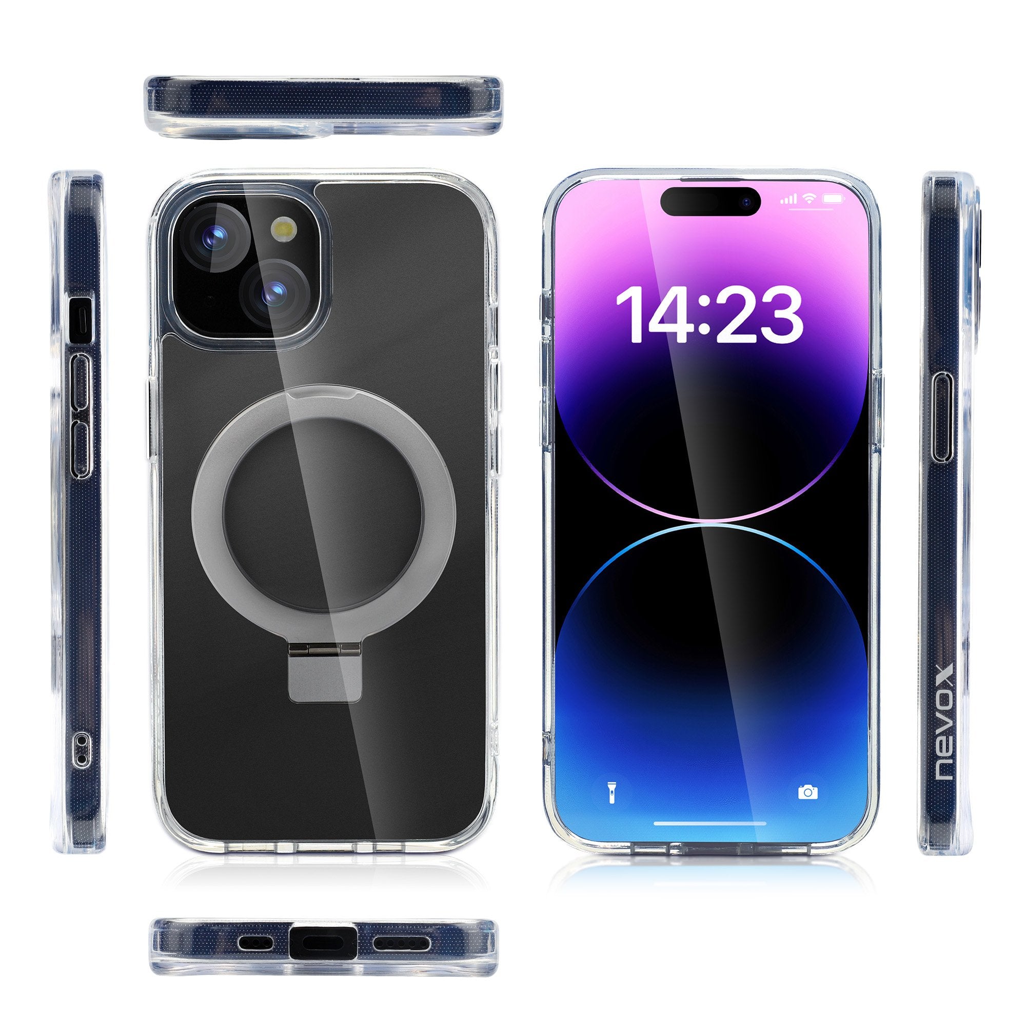 Nevox Styleshell Shockflex Stand Iphone 15 Plus Transp.