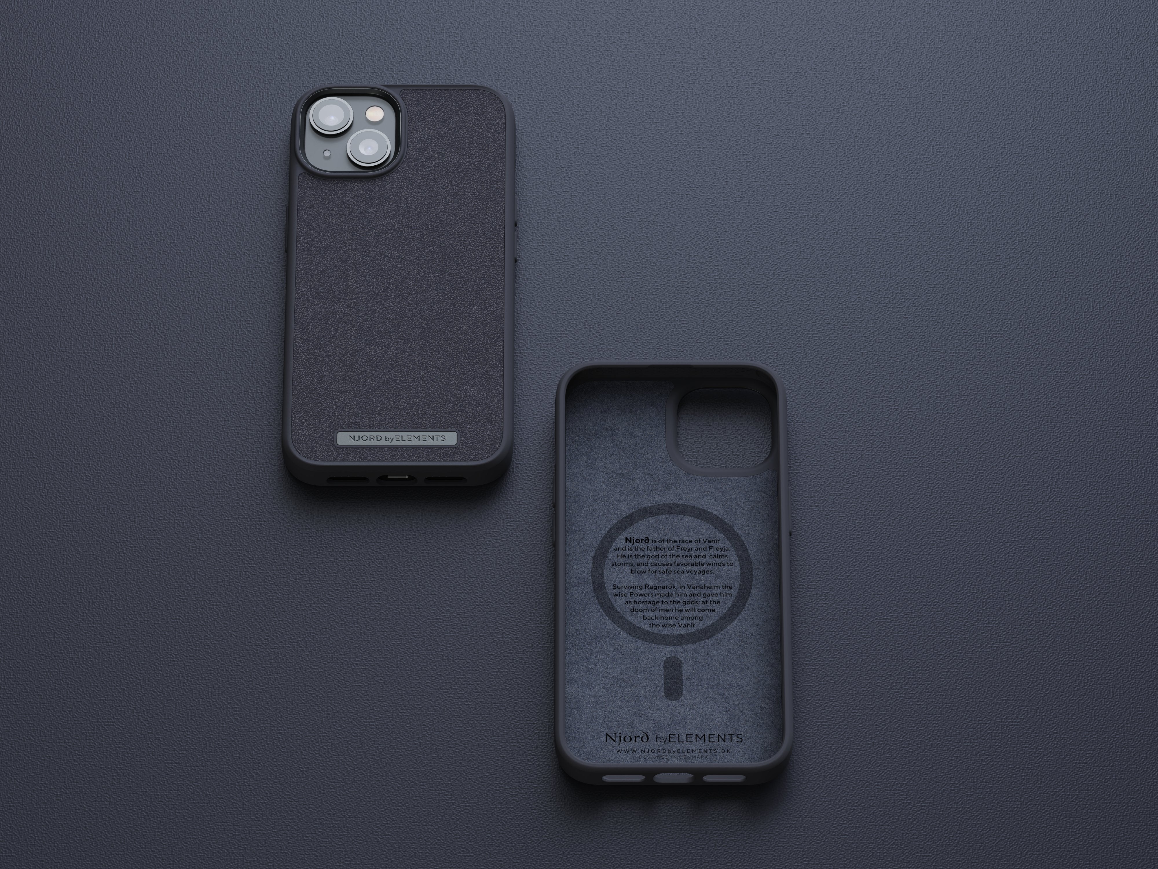 Funda Magsafe Iphone 12/13/14 Piel Negro Njord