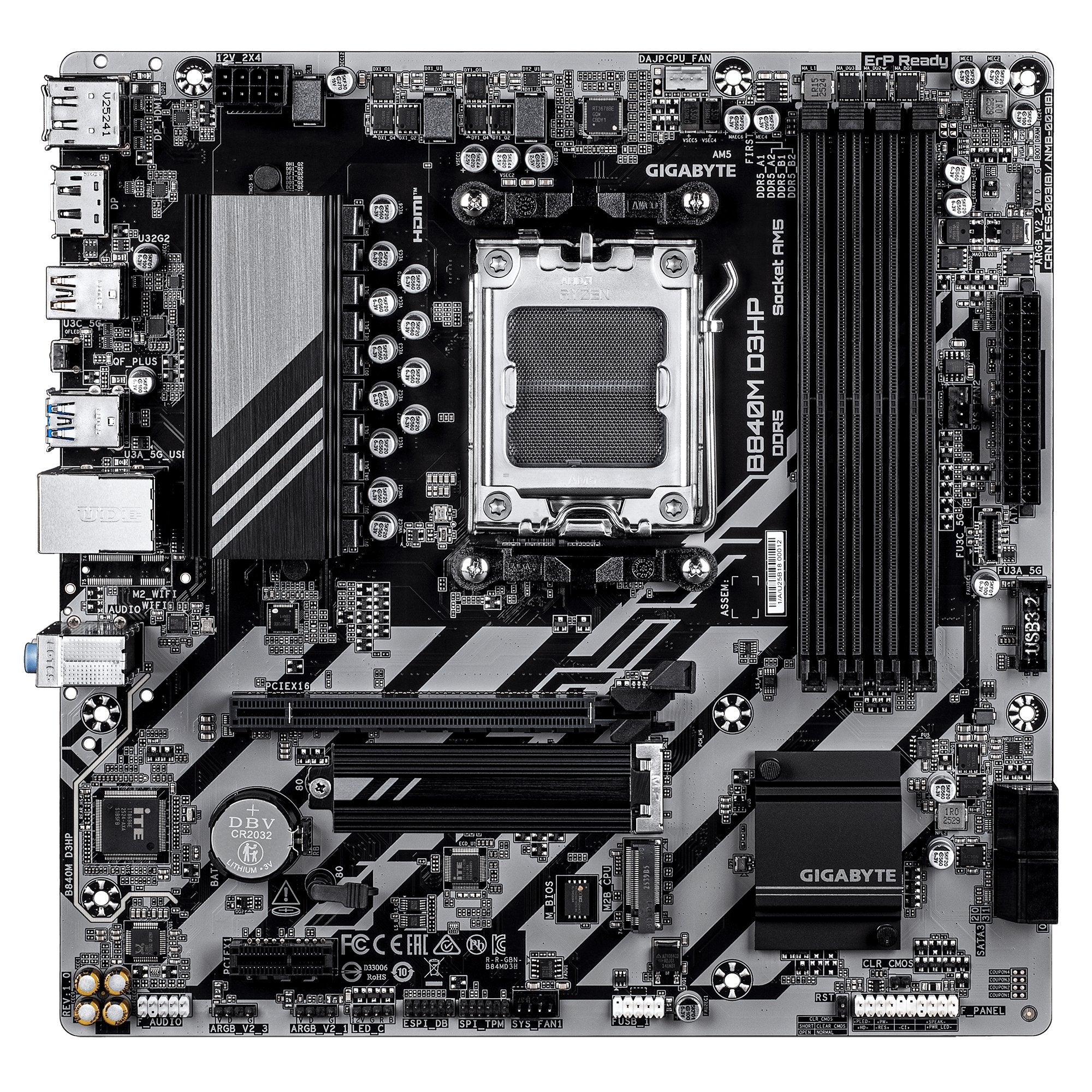 Placa Base Gigabyte B840m D3hp Am5 4xddr5 4xsata 2xm.2  B840m D3hp
