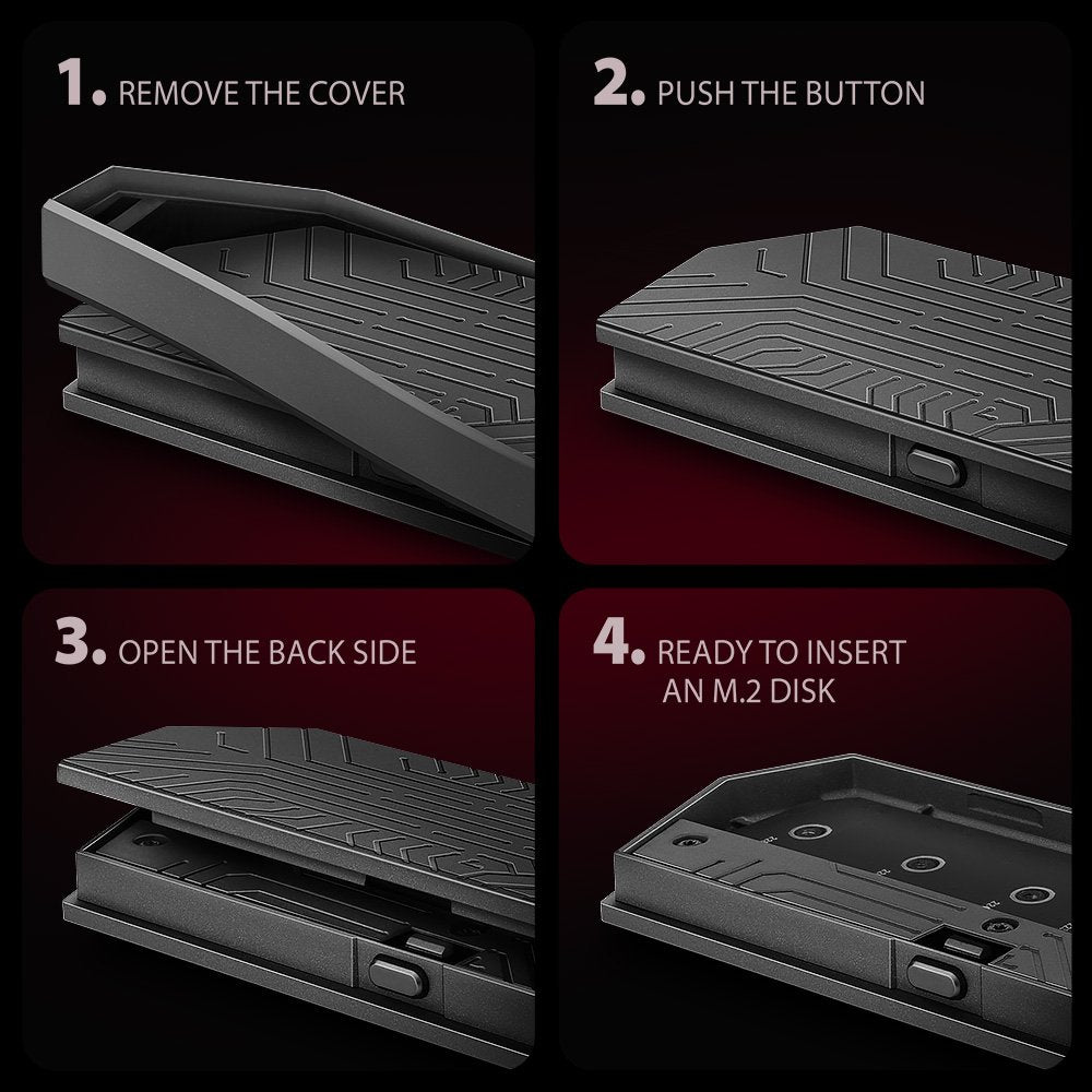 EAN 8595247908544 - Axagon EEM2-GAM, USB-C 10Gbps - NVMe & SATA SSD GAME M.2 box, bezšroubkový Caja externa para unidad de es imagen 17