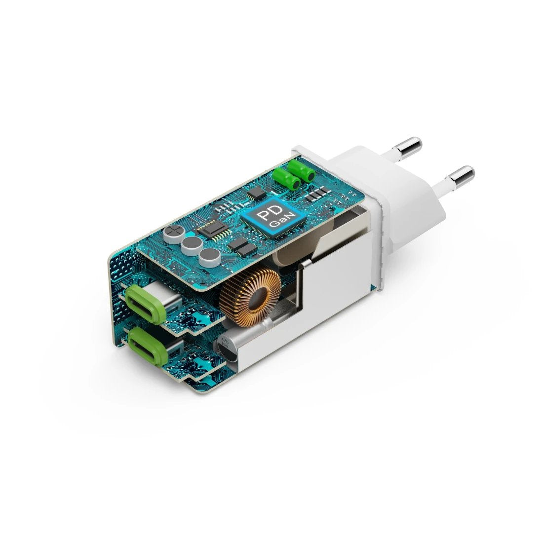 Hama Mini 65w Gan Pd/Qc 2x Usb-C Biala