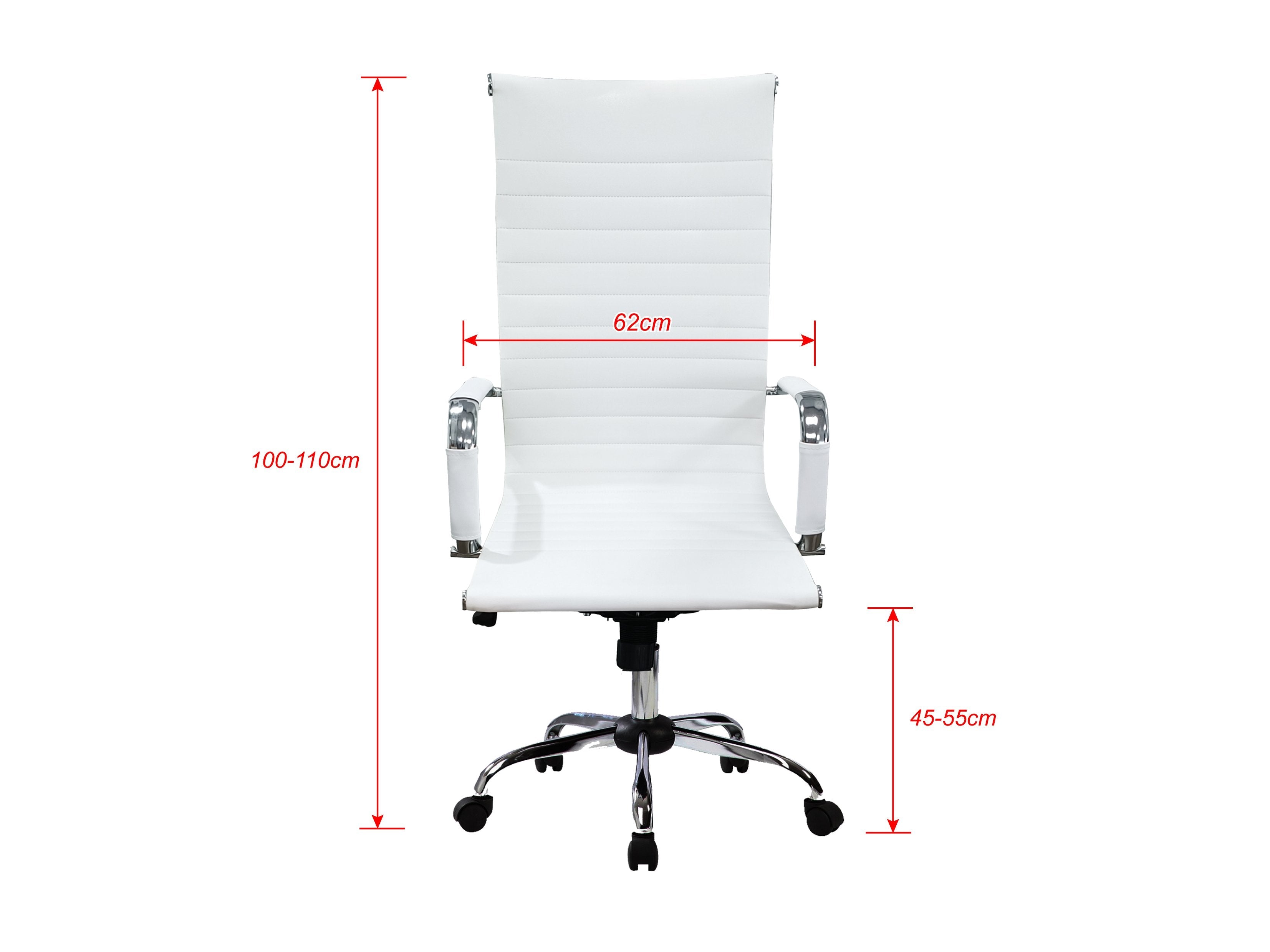 Silla De Oficina Equip Respaldo Alto Color Blanco Recubrimiento Pu De Alta Calidad Ergonomica