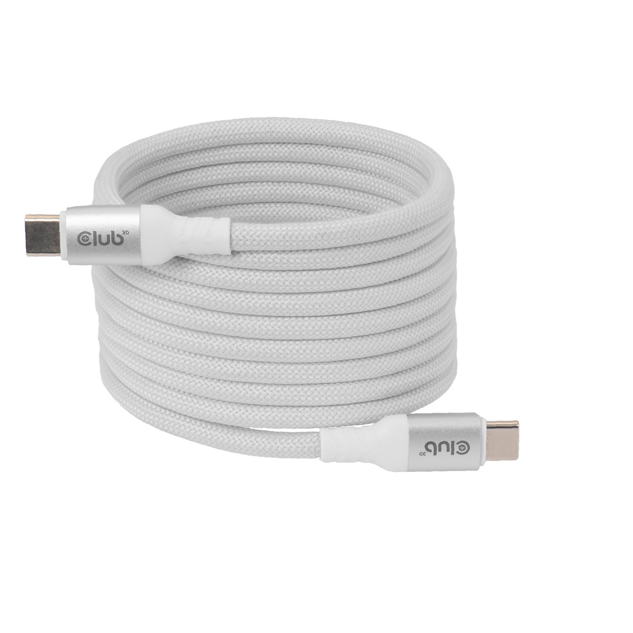 EAN 8719214473617 - CLUB3D CLUB 3D USB-C Magnetic-Coil Cable White cable USB 2 m USB C Blanco imagen 1