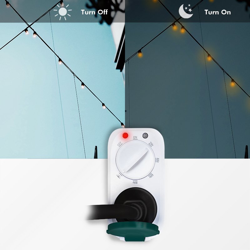 Logilink Enchufe Con Temporizador  Con Sensor Crepúsculo, Ip44, Outd