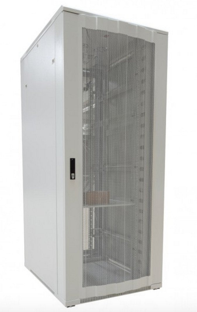 Allnet 19\"Schrank, 42he, B800/T1000mm, Perforierte Blechtüren, Lichtgris, Snb-Serie,