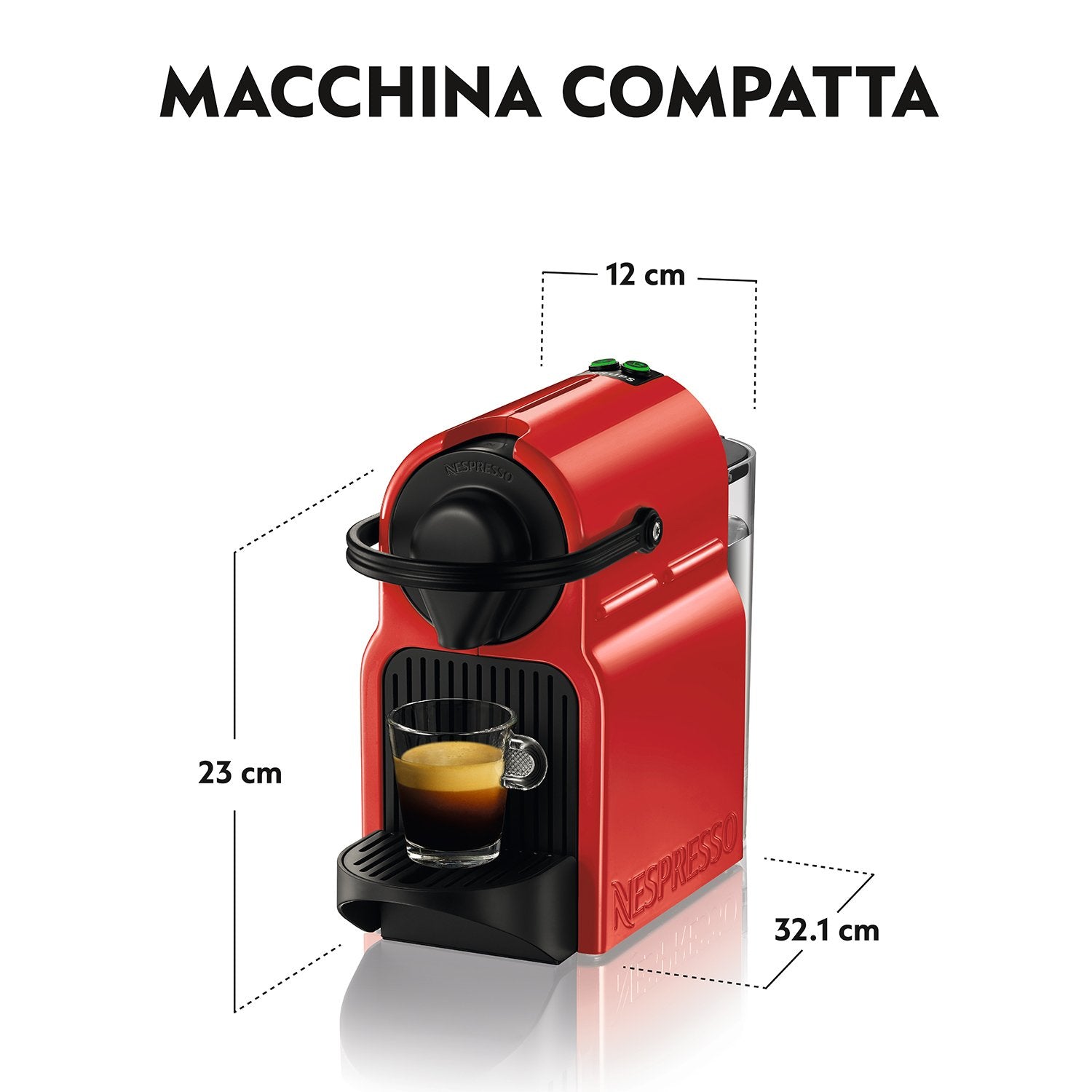 Cafetera De Cápsulas Krups Inissia Xn1005 Ruby Red 0,7 L