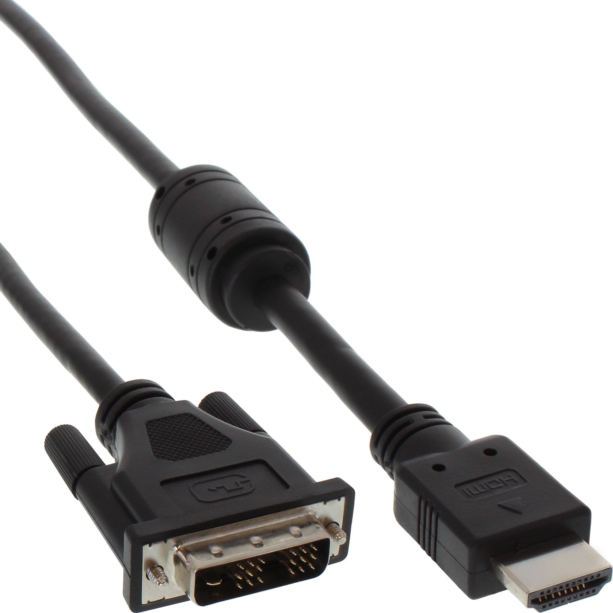 Cable Hdmi-Dvi Inline De 19 Pines Macho A 18+1 Macho + Inductor De Ferrita Negro 1,8 M