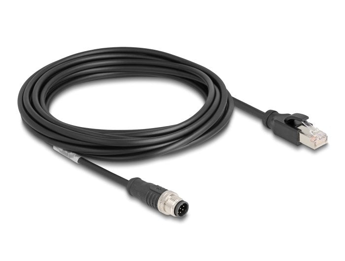 Delock 80811 Cable M12 Codificado A 8 Pin Macho A Rj45 Macho Pvc 5 M