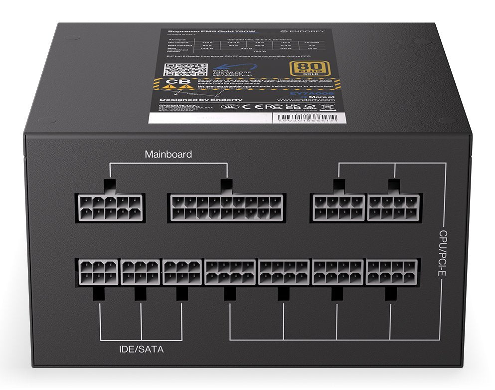 EAN 5903018666174 - ENDORFY Supremo FM5 Gold 750 W unidad de fuente de alimentación 18+10 pin ATX ATX Negro imagen 9