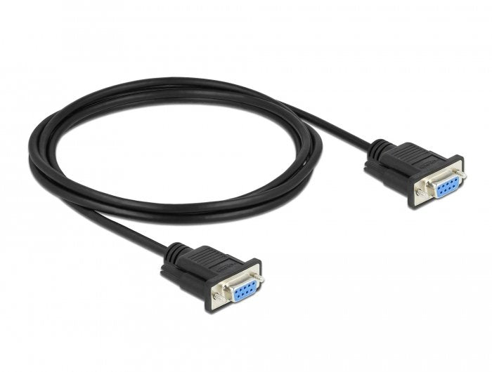 Delock Rs-232 Cable Seriell D-Sub 9 Buchse Zu Buchse Nullmodem Mit Schmalem Steckergehäuse - Cts   Rts Auto Control - 2 M
