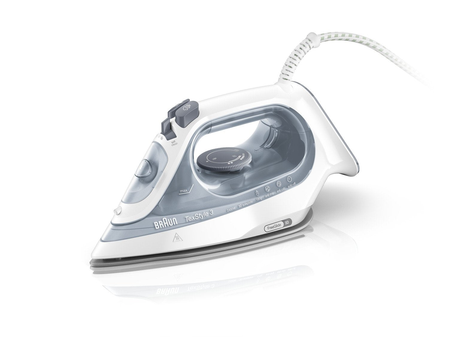 Plancha De Vapor Braun Texstyle 3 Si 3054 Gris 2400w Capacidad 270ml Sistema Anti Cal Suela Bidireccional