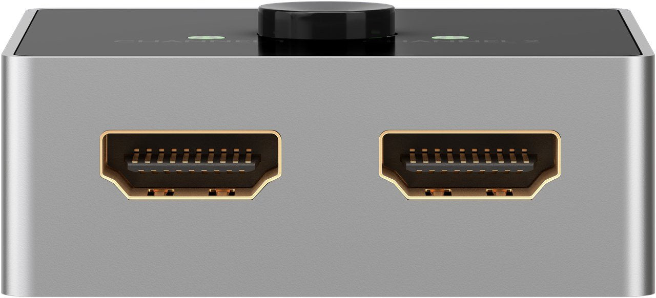 Goobay Manual Hdmi Switch Box 2 En 1 (4k @ 60hz), Hdmi Switch Negro/Plata 58486