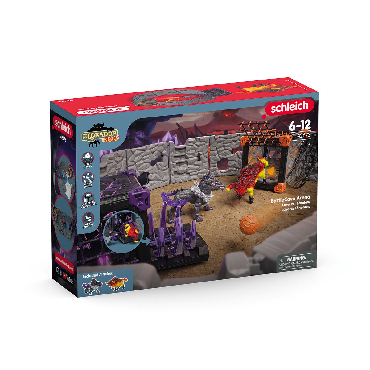 Schleich Eldrador Creatures Battlecave Arena: Lava Vs. Shadow, Figura De Juguete 42673