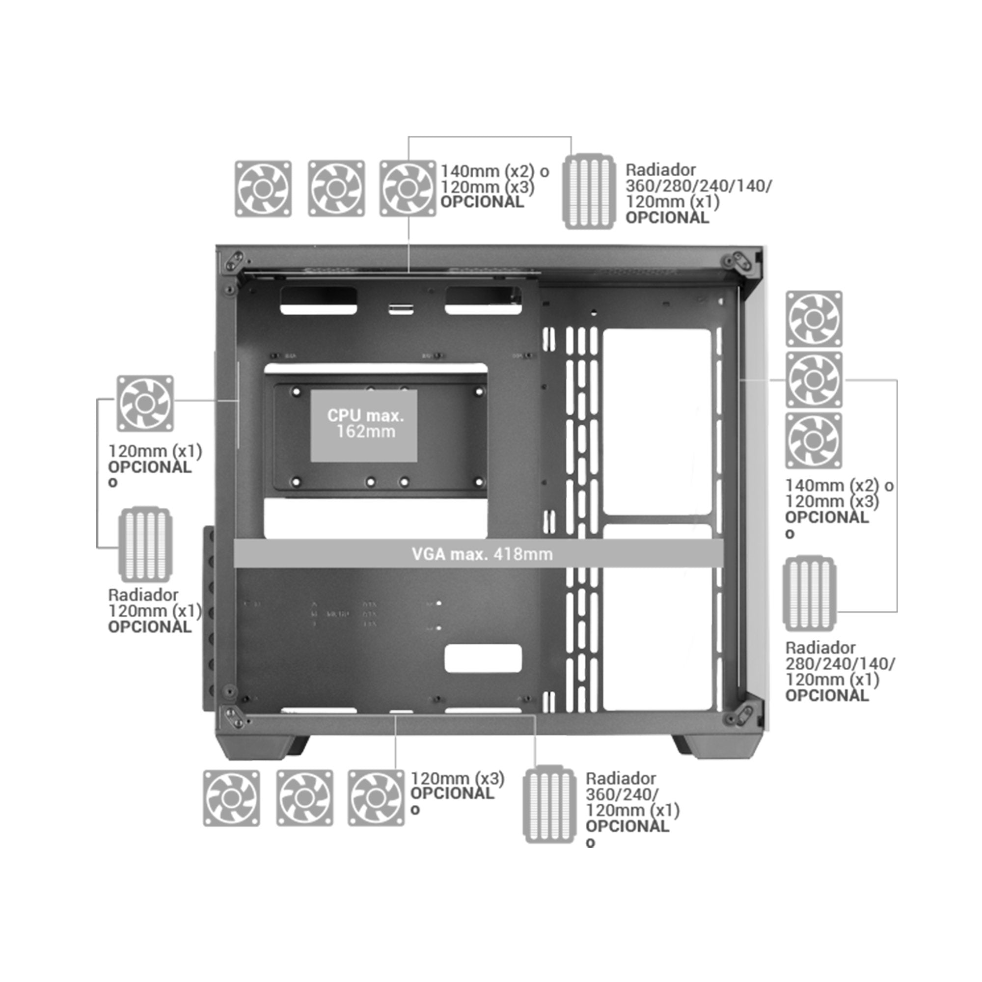Caja Gaming Torre Mars Gaming Mcv4 Rosa