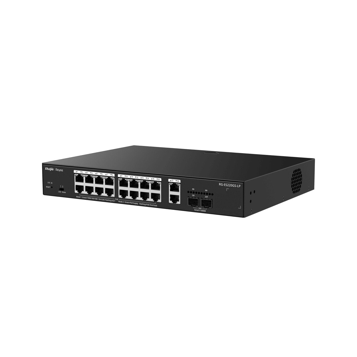EAN 6976915007530 - Ruijie Networks RG-ES220GS-LP switch Gestionado L2 Gigabit Ethernet (10/100/1000) Energía sobre Ethernet  imagen 3