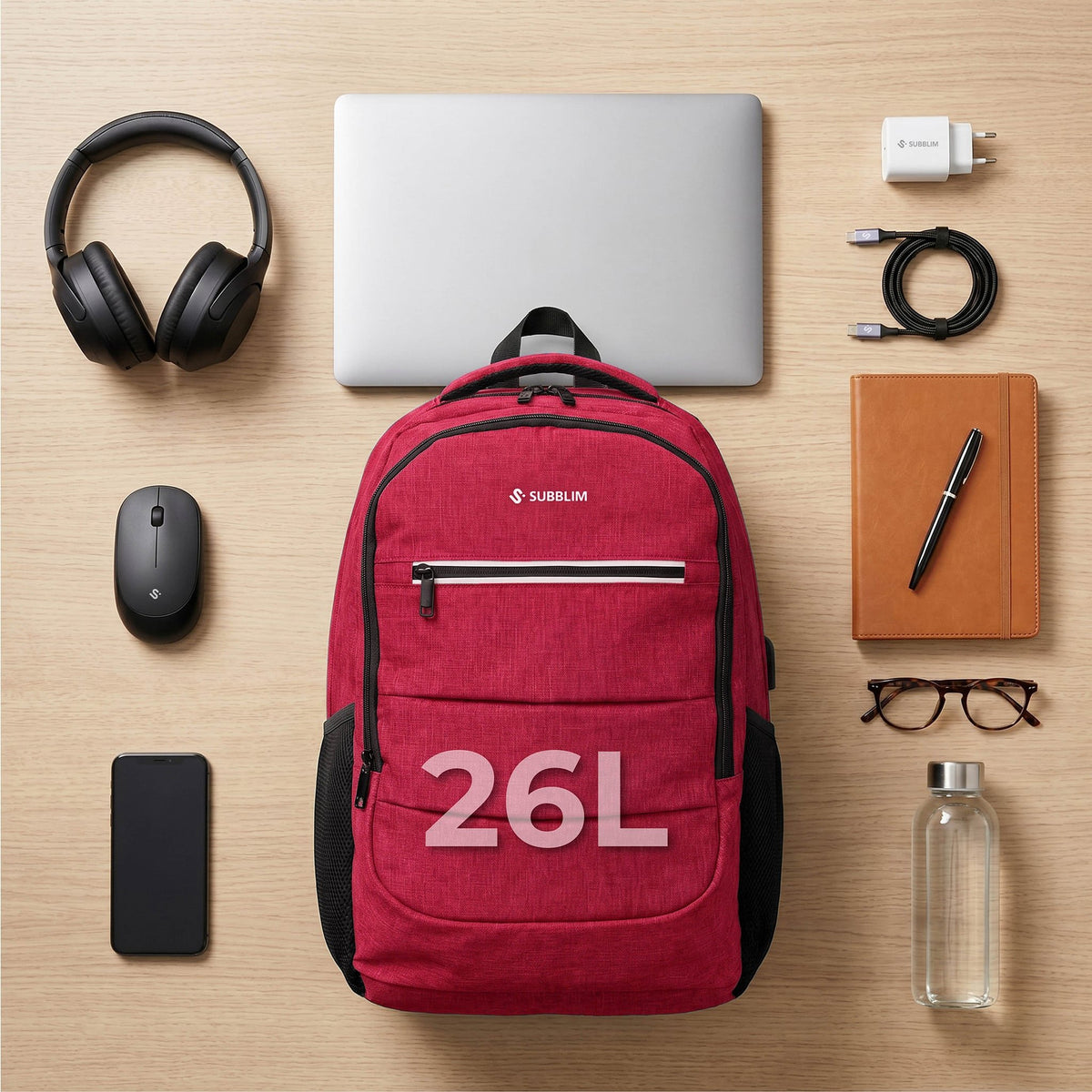 EAN 8436586743901 - SUBBLIM City Plus mochila City backpack Rojo Poliéster imagen 3