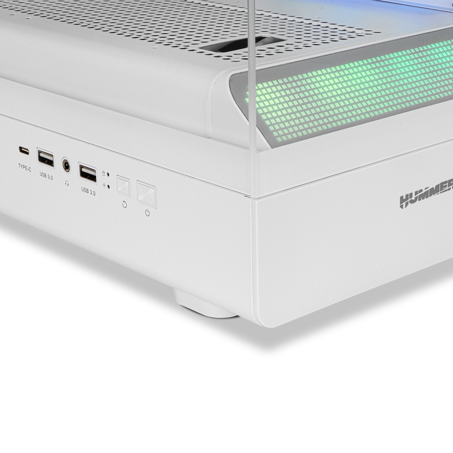 Caja Nox Semitorre Frameless Hummer Signal Argb Blanca Usb Type C