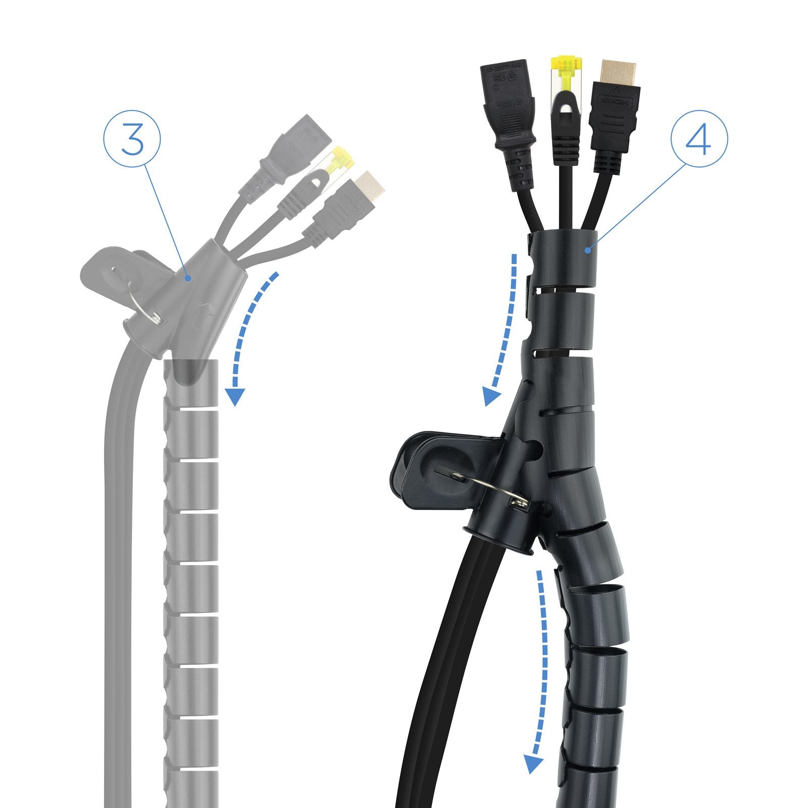 Nanocable Organizador De Cables Flexible 25mm - Longitud 1m - Negro