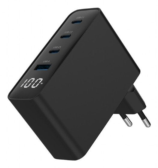 Ladowarka Uniwersalna 100w Gan 1xusb-A 3xusb-C Szybkie Ladowanie Lcd Negro