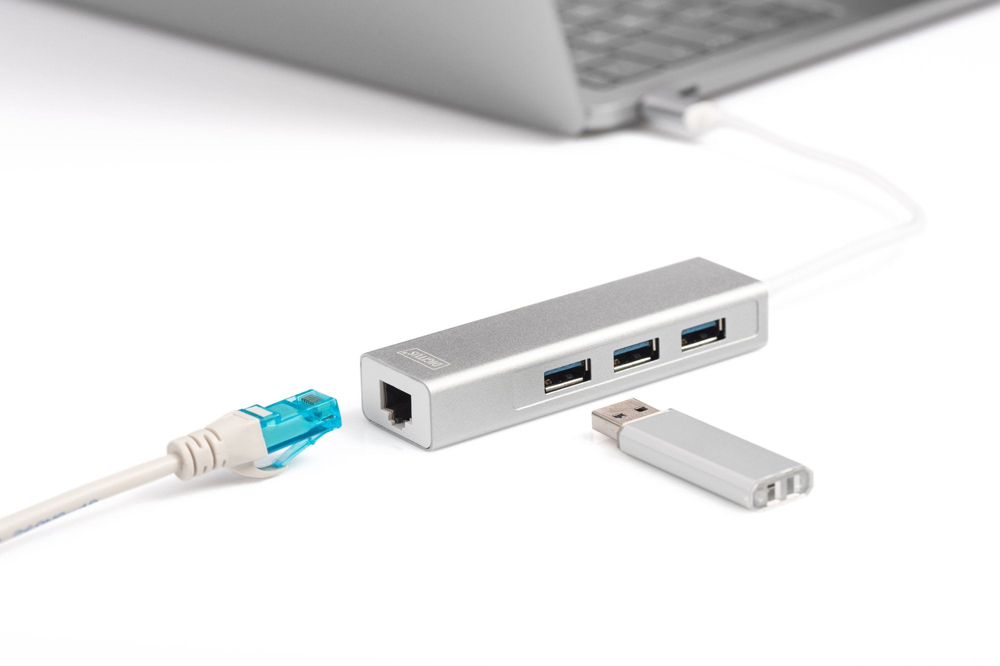 EAN 4016032430100 - Digitus DA-70255 base para portátil y replicador de puertos USB 3.2 Gen 1 (3.1 Gen 1) Type-C Gris, Blanco imagen 3