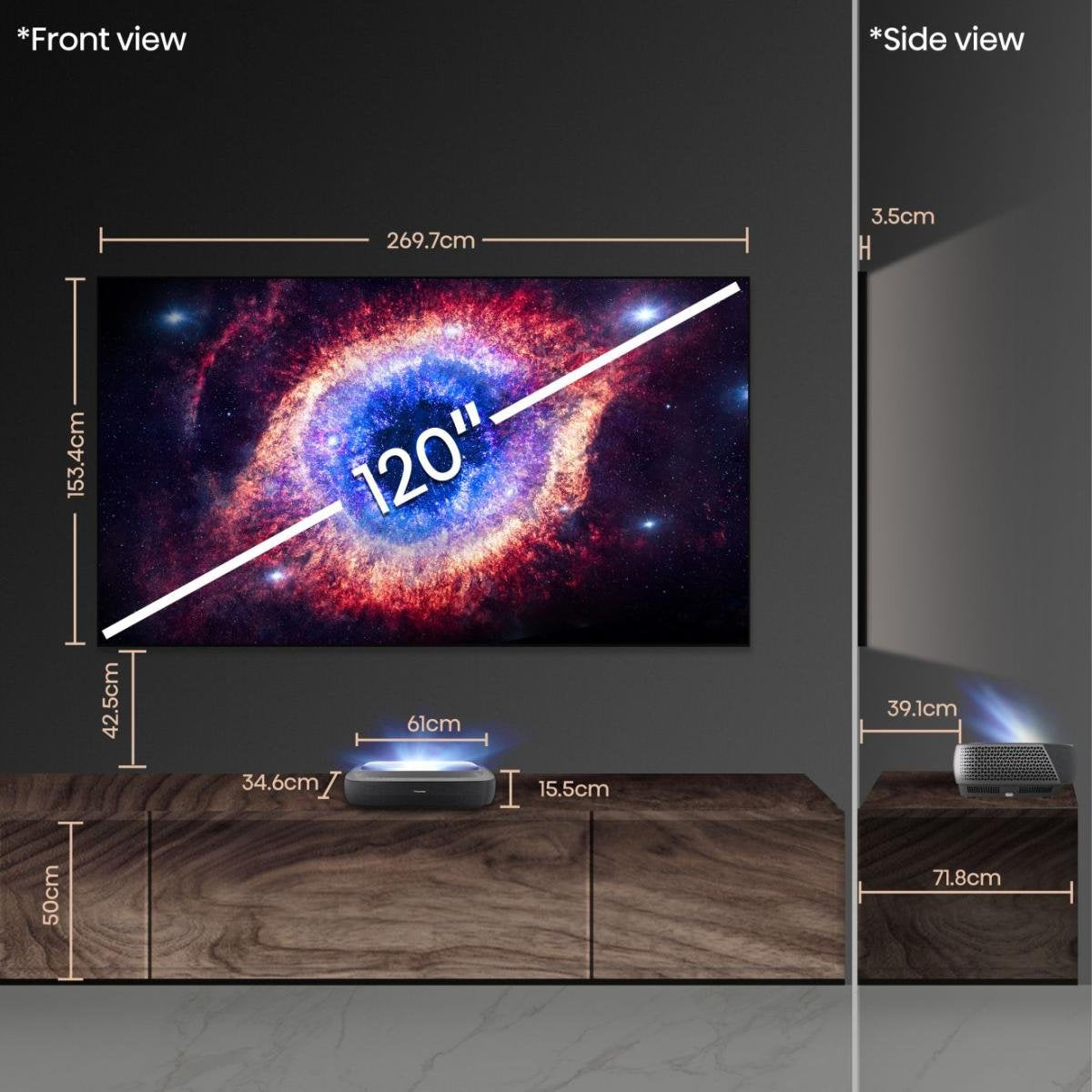 EAN 6942147487815 - Hisense 120L9HA proyector de TV Proyector de alcance ultracorto 3000 lúmenes ANSI DLP UHD 4K (3840x2160)  imagen 2