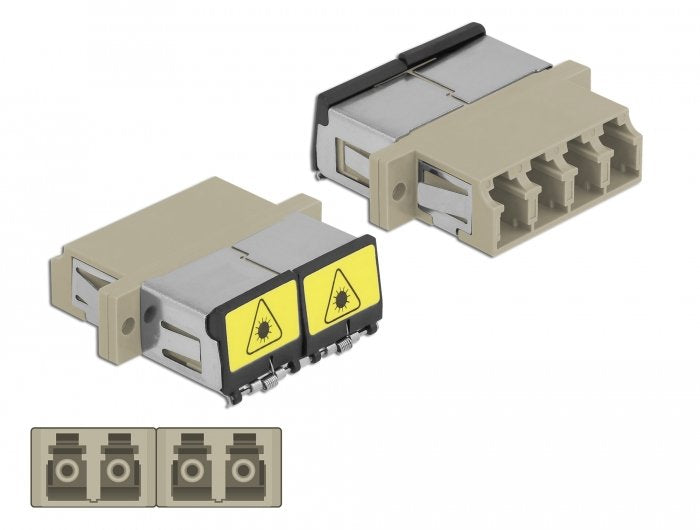 Lwl Kupplung Mit Laserschutzklappe Lc Quad Buchse Zu Lc Quad Buchse Multimode Beige