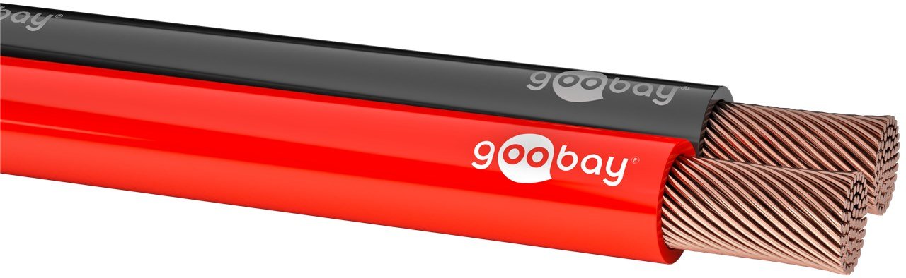 Bobina De  10 Metros Cable Altavoz Rojo-Negro 2x1,50mm Cobre Goobay