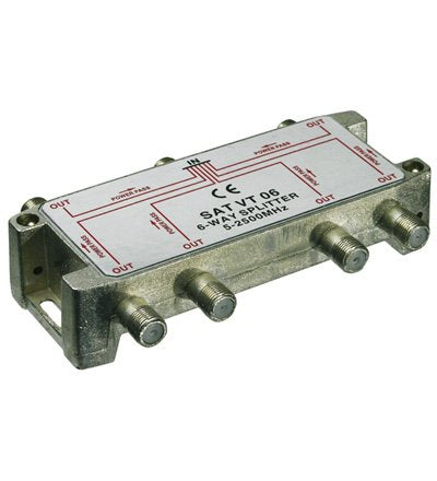Sat-Splitter 6-Way - For Satellite Devices 5-2500 Mhz