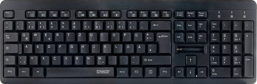 Teclado Alemán Schwaiger Wkb1000 013 Rf Inalámbrico Qwertz Negro