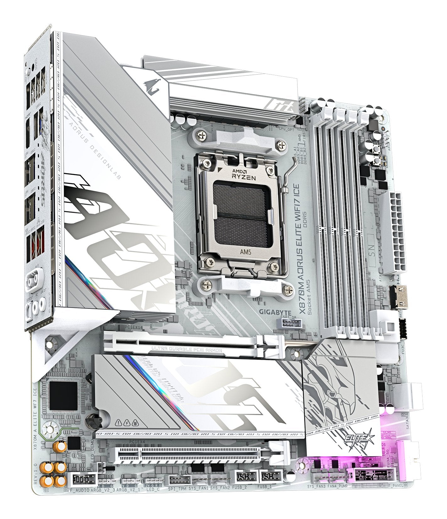 Placa Base Gigabyte X870m Aorus Elite Wifi7 Ice X870,Am5,Atx,Dd X870m A Elite Wf7 Ice  X870m A Elite Wf7 Ice