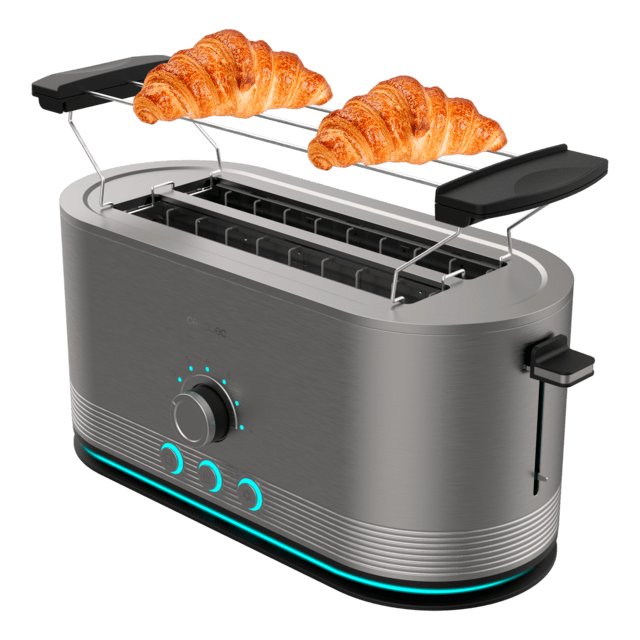 Cecotec Langschlitz-Toaster Shine&Toast Extra Double (Edelstahl, 1.400 Watt, Para 4 Scheiben Toast) 3287