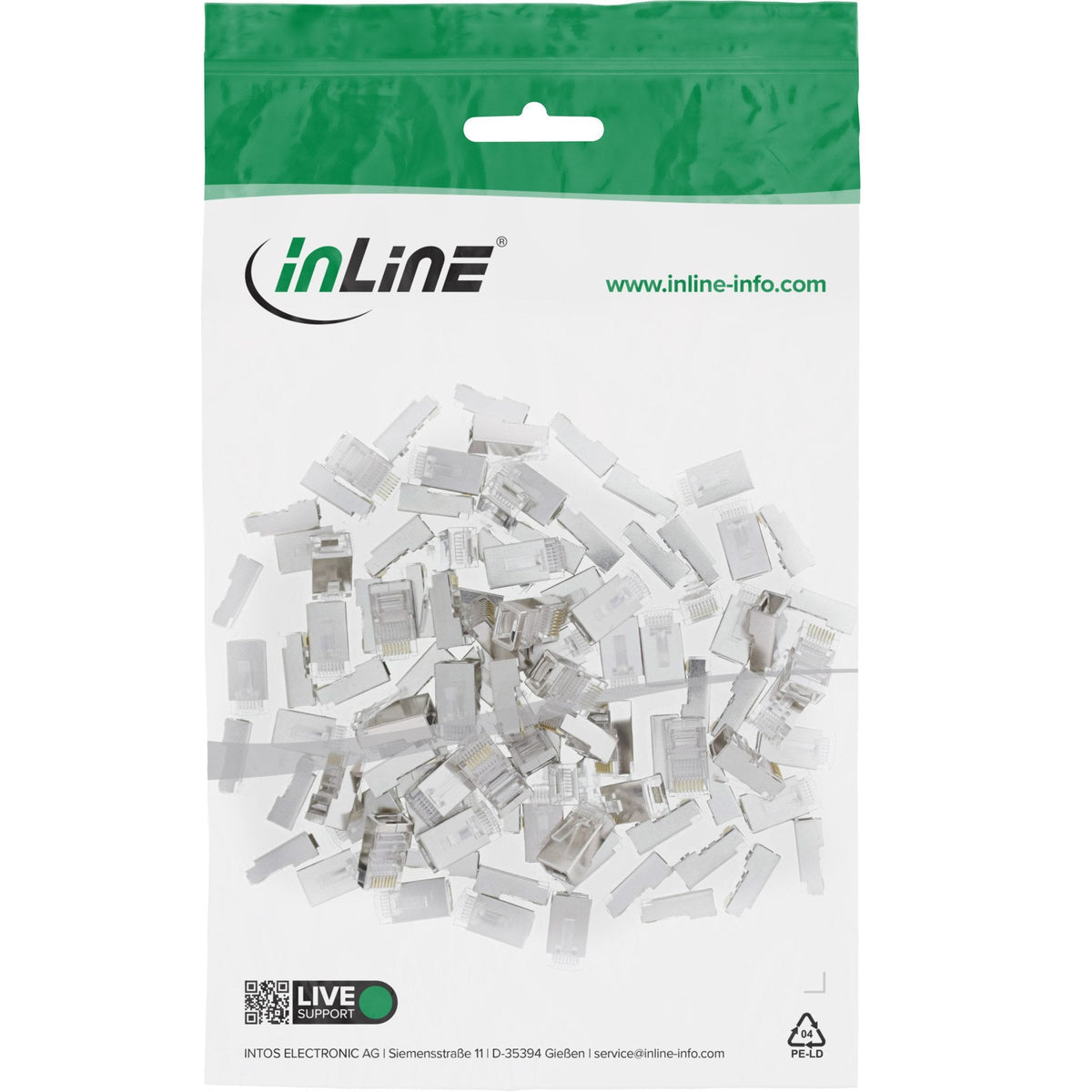 Conectores Blindados Inline 8p8c Rj45 Macho Para Cables Redondos, 100 Uds. Paquete