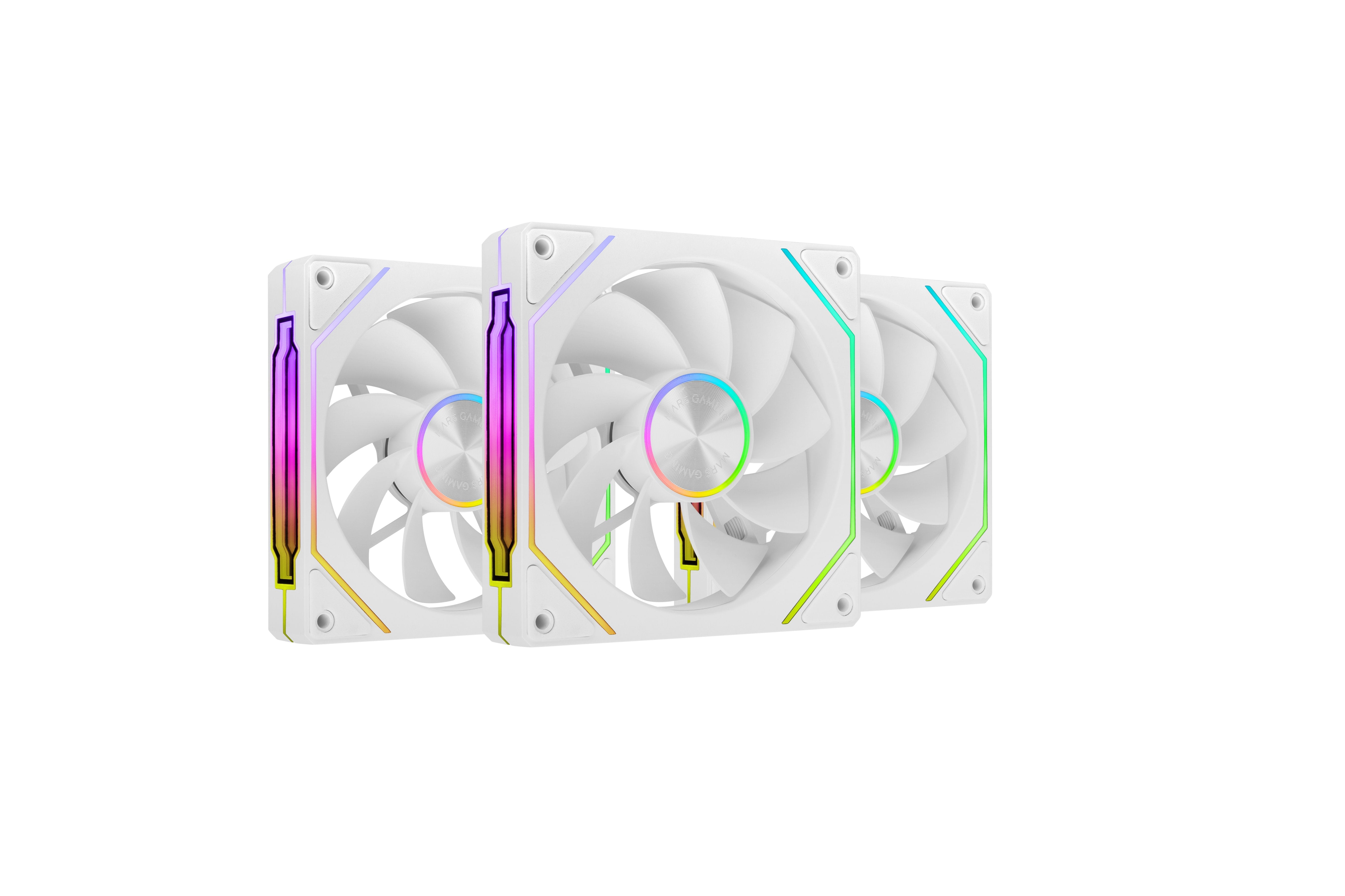 Pack 3 Ventiladores Invertidos Mars Gaming Mf-Linkfinitykit2r 12cm Argb Blancos
